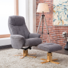 Dubai Recliner Chair & Footstool in Lisbon Grey
